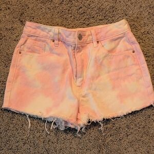 PacSun Pastel Tie-Dye High-Rise Jean Shorts